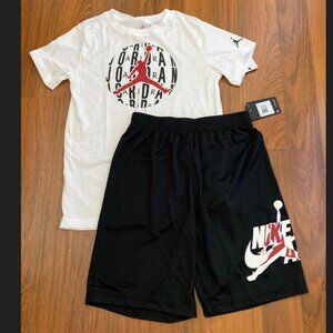 Nike Air Jordan 2pc Set T-shirt Shorts Youth Boy's Outfit Multi Size XL (18) New